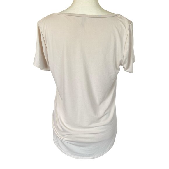 BKE Core women's size XS cream short sleeve pullover dressy casual stretchy top - Picture 4 of 8